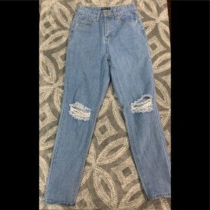 Nasty‎ gal distressed light wash denim jeans